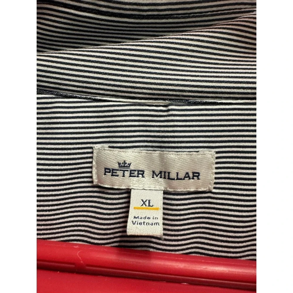 Peter Millar Pullover Mens Size XL‎ Crown Perth Performance 1/4 Zip Blue Striped
